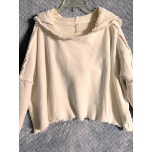 FP Movement by Free People Off-White Frayed Hoodie